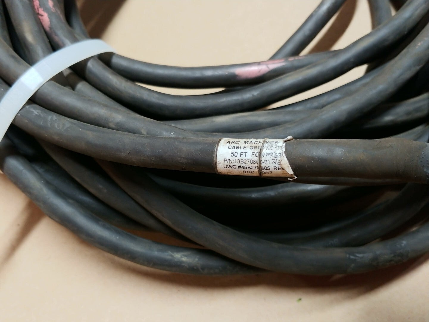 AMI Arc Machines 50 FT Cable, Ground C-Clamp 200A For M227 P/N 13B270805-01