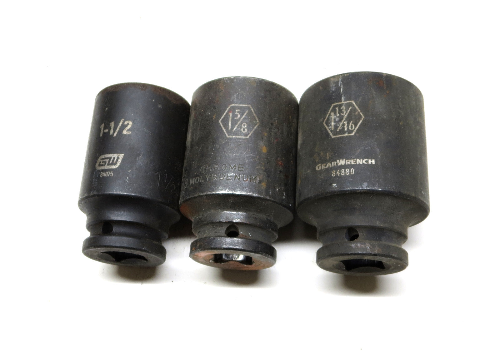 LOT OF 3 PCS GearWrench 3/4 DR Deep Impact Sockets 1-1/2, 1-5/8, 1-13/16 in.