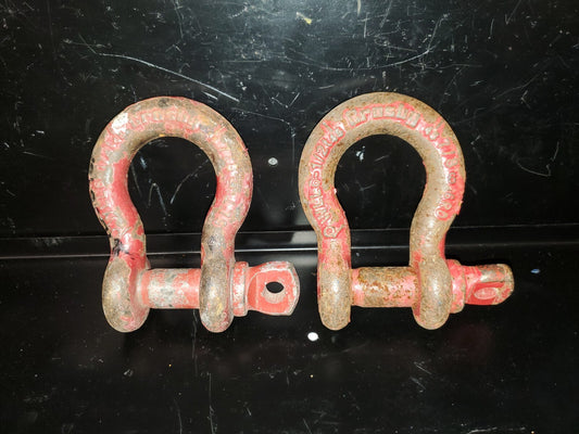 Lot of 2 ea. Crosby 7/8 in. Screw Pin Anchor Shackles 6-1/2 Ton UK
