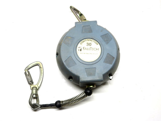 FallTech Contractor 30' Cable Self-Retracting Lifeline SRL 727630 w/ Carabiner