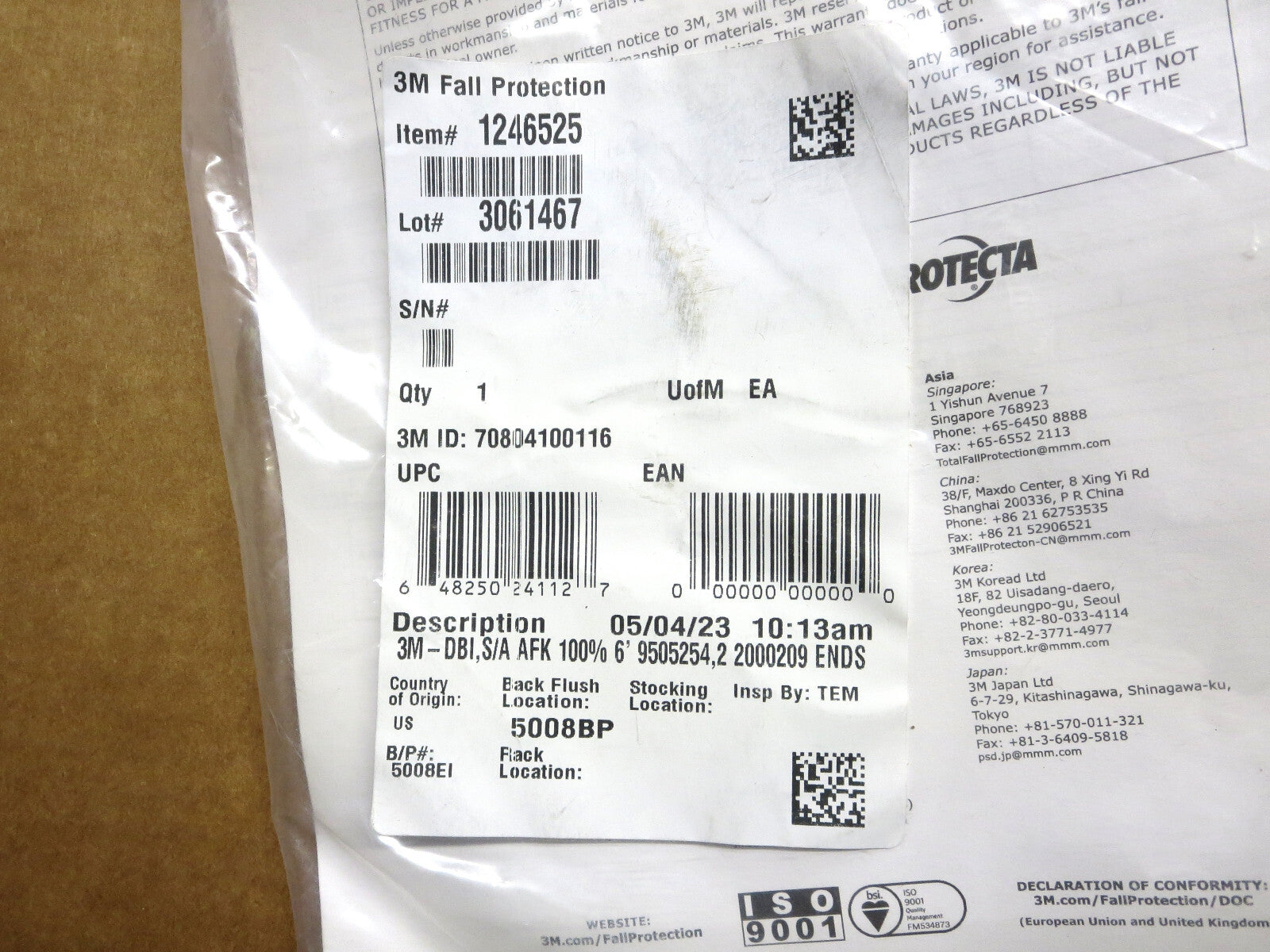New 3M DBI SALA 1246525 Shockwave Arc Flash 100% Tie-Off Shock-Absorbing Lanyard