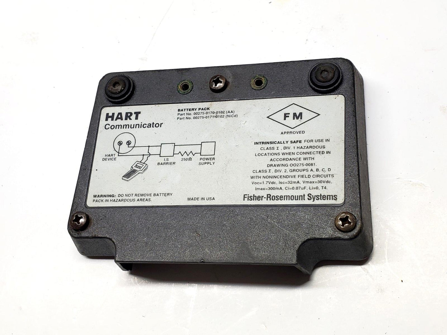HART Battery Pack p/n 00275-0170-0102 (AA) 275 Field Communicator Fisher TESTED