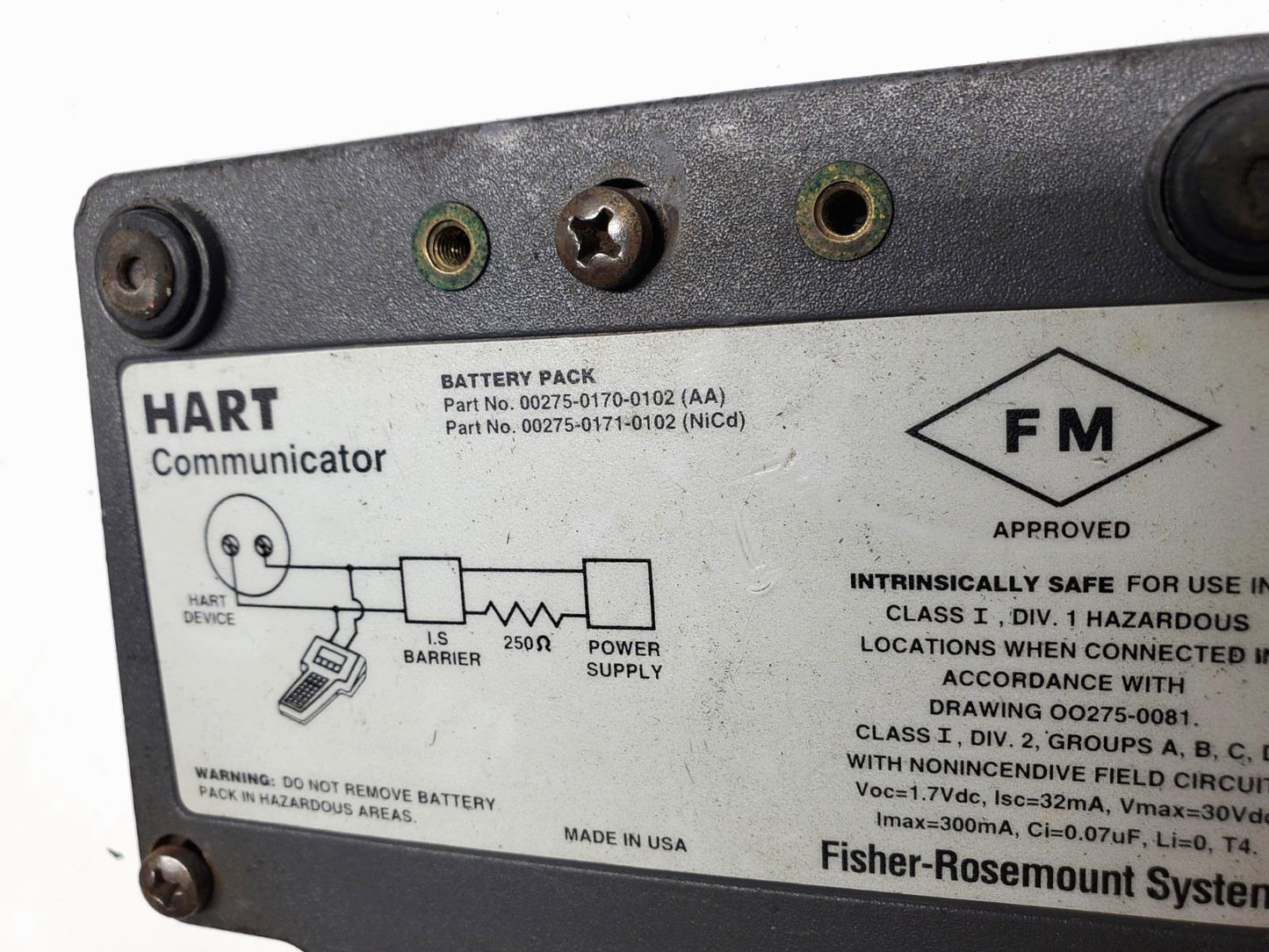 HART Battery Pack p/n 00275-0170-0102 (AA) 275 Field Communicator Fisher TESTED