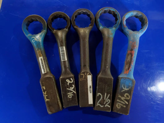 Lot Of 5 Wright & Armstrong Offset Striking Wrenches  2-1/8 to 2-9/16  USA