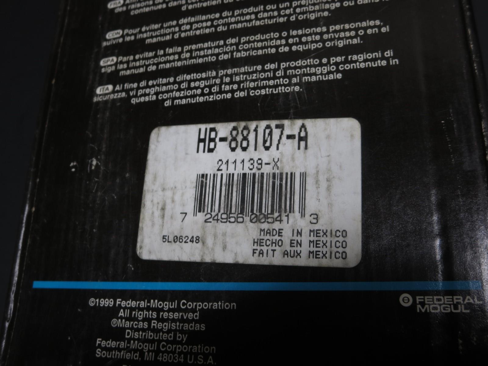 HB88107A Driveshaft Center Support Bearing National Federal Mogul - Chevy