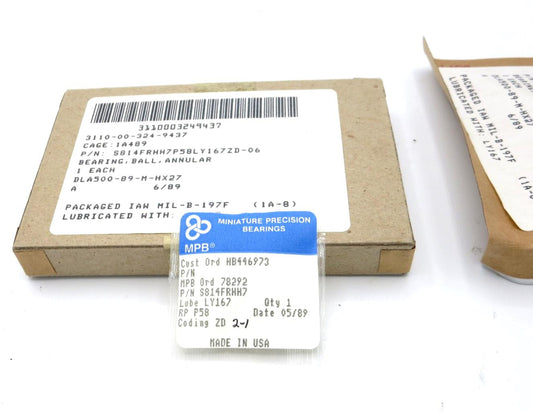 Hard to Find MPB Bearing SFR188 Mini S814FRHH7 1/4 x 1/2 x 1/8"  MADE IN USA