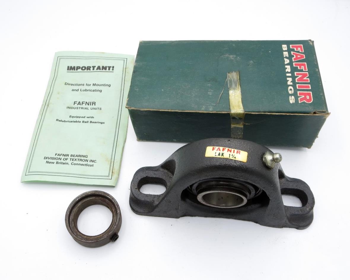 TIMKEN FAFNIR LAK 1-3/16"  PILLOW BLOCK BEARING NOS W/ ORIGINAL BOX & MANUAL