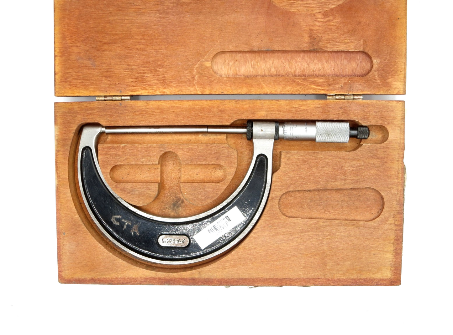 Starrett 226RL-4 Outside Micrometer, 3-4" Range w/ 3" Standard and Case 226RLZ-4
