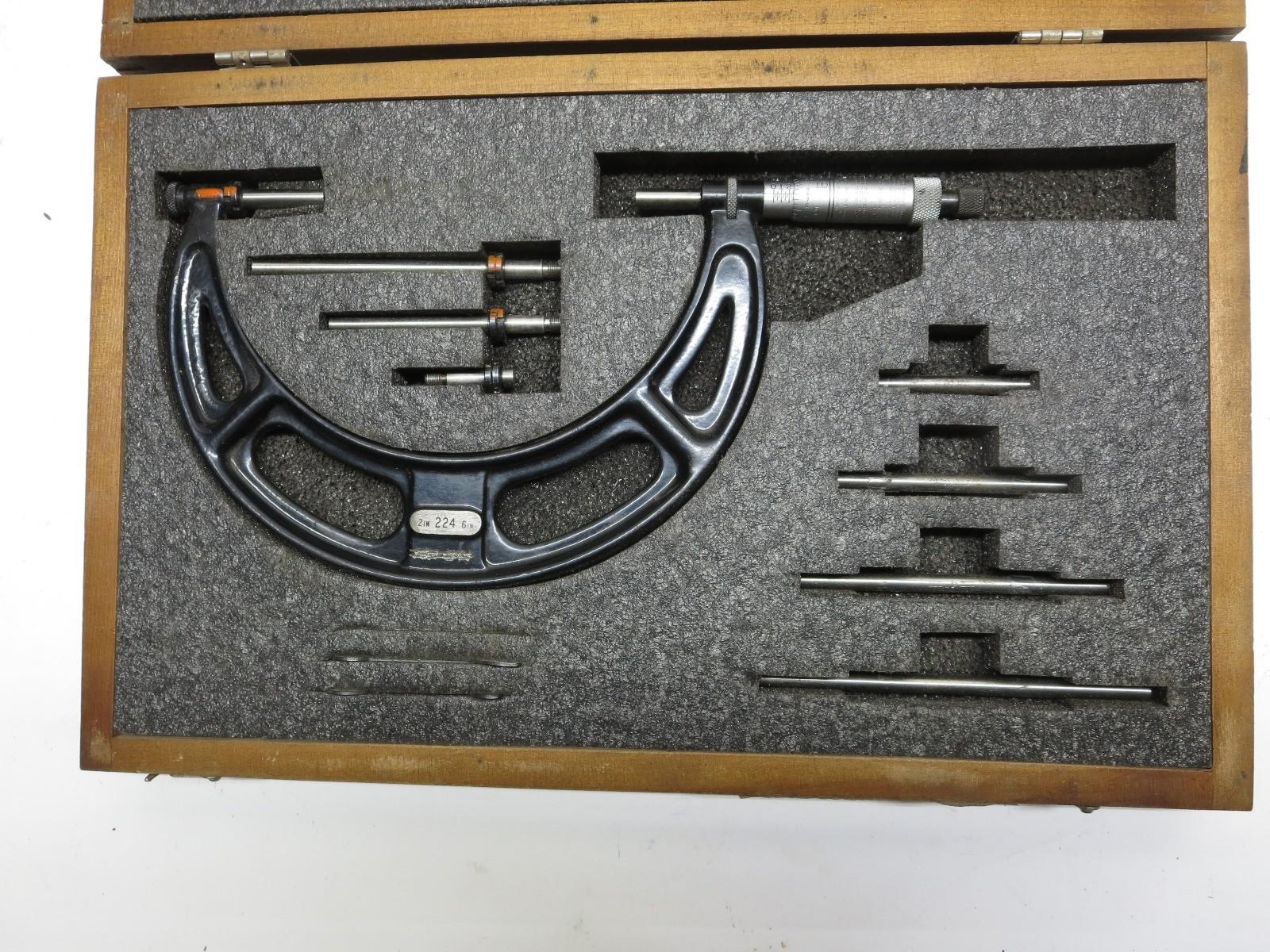 Starrett 224 2" - 6" Interchangeable Anvil Micrometer Set