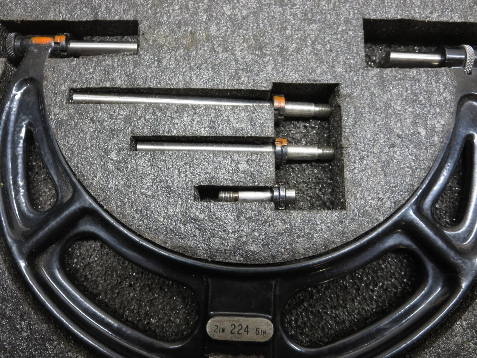 Starrett 224 2" - 6" Interchangeable Anvil Micrometer Set