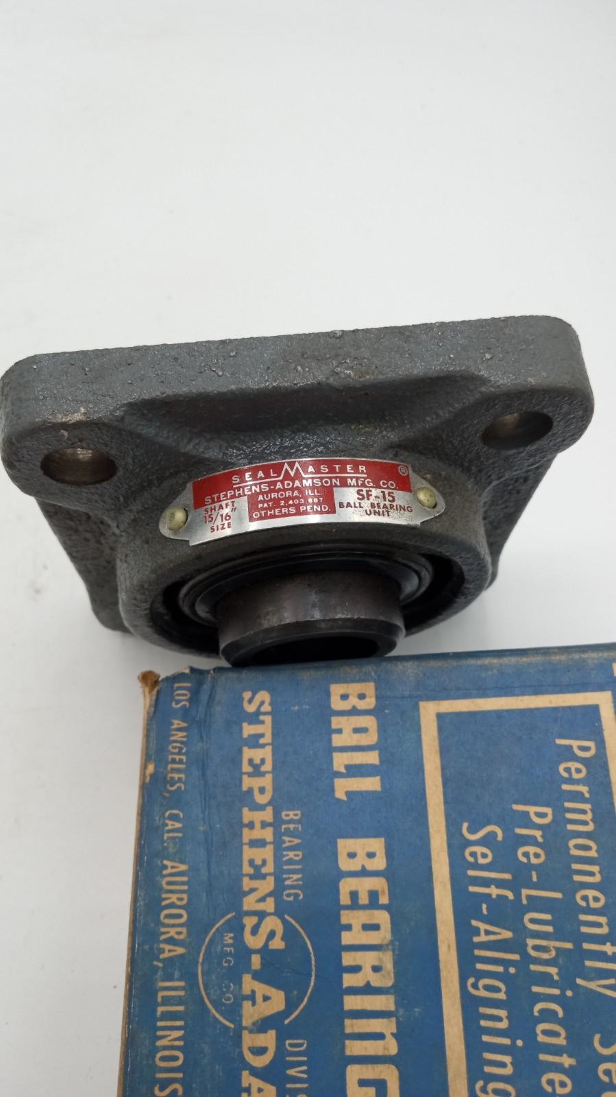SEALMASTER SF-15 Bearing Unit 4-Bolt Flange 15/16" ID SF15 USA