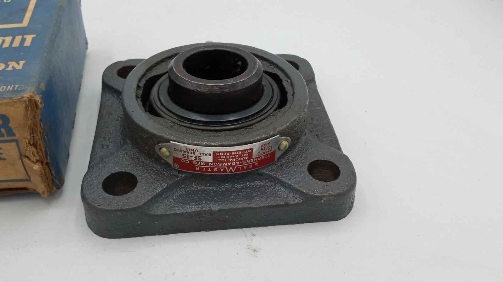 SEALMASTER SF-15 Bearing Unit 4-Bolt Flange 15/16" ID SF15 USA