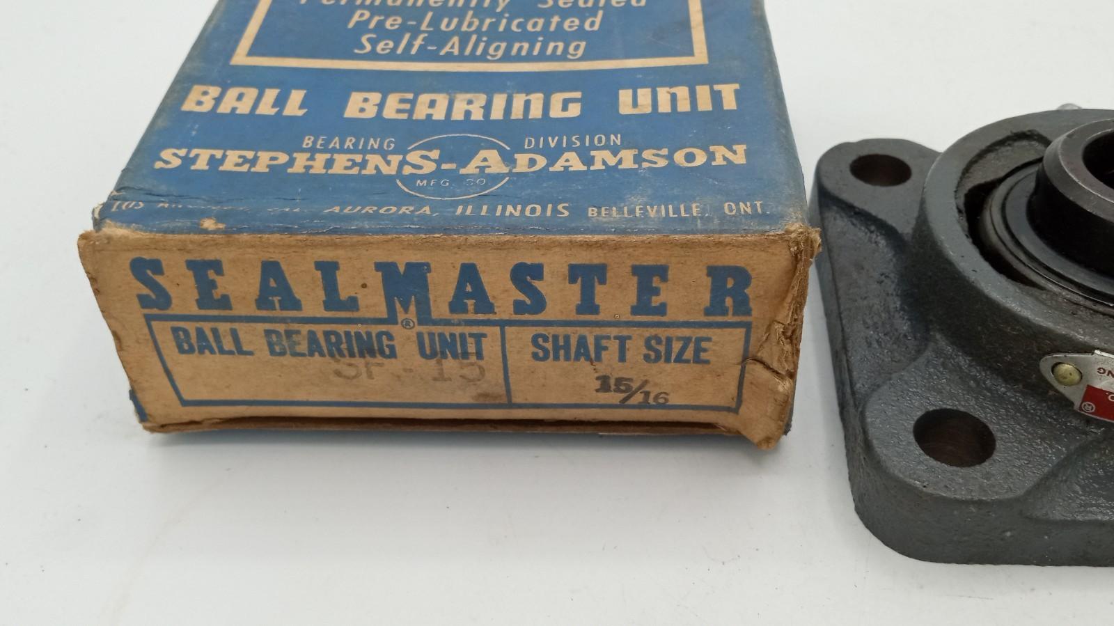 SEALMASTER SF-15 Bearing Unit 4-Bolt Flange 15/16" ID SF15 USA