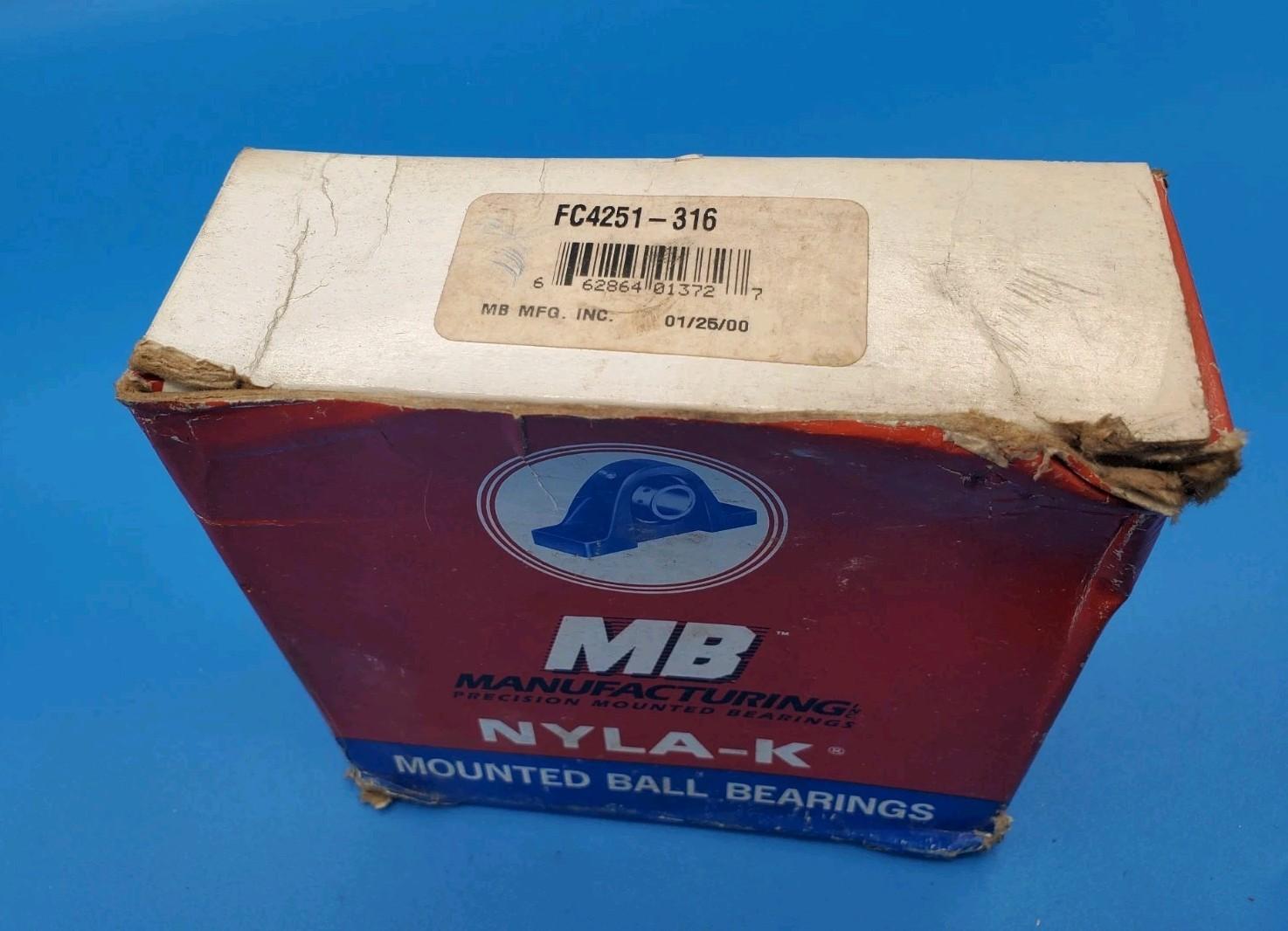 MB MANUFACTURING FC4251-316 BEARING PAT'D USA 1-3/16"