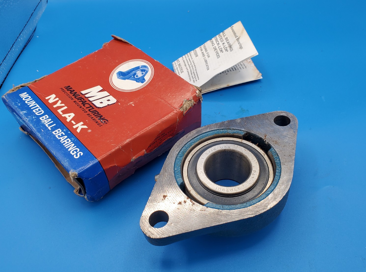 MB Manufacturing FC2 25 1 5/16 2-Bolt Flange Bearing Pat'd USA 1-5/16"
