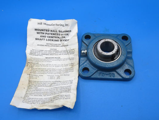 MB Manufacturing FC4 25 7/8  4-Bolt Flange Mount Bearing 7/8" Bore USA PAT'D