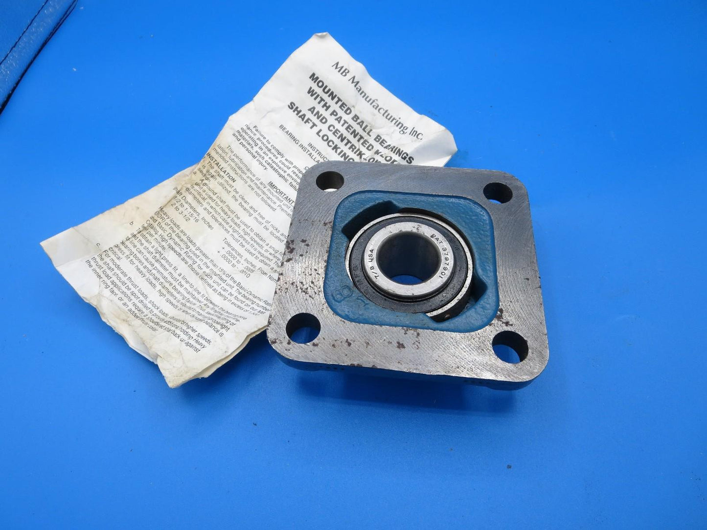 MB Manufacturing FC4 25 7/8  4-Bolt Flange Mount Bearing 7/8" Bore USA PAT'D