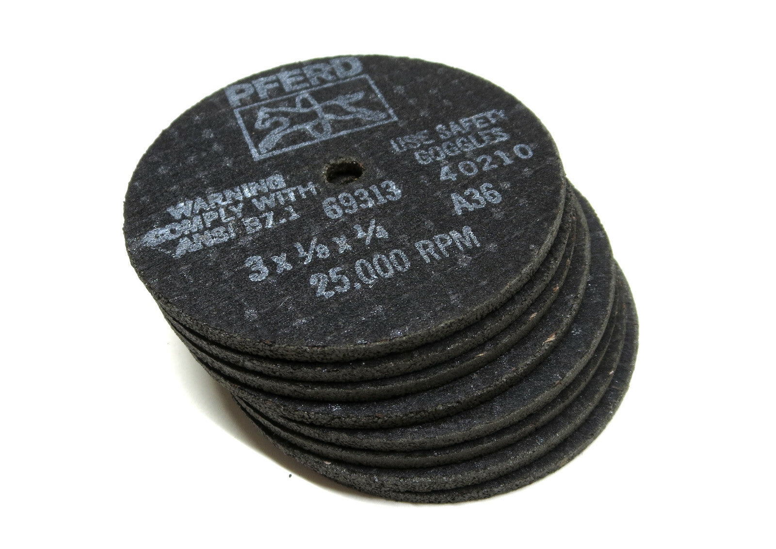 Lot of 8 PCS PFERD Germany Cut Off Wheels 69313 3" X 1/8" X 1/4" 36 Grit 