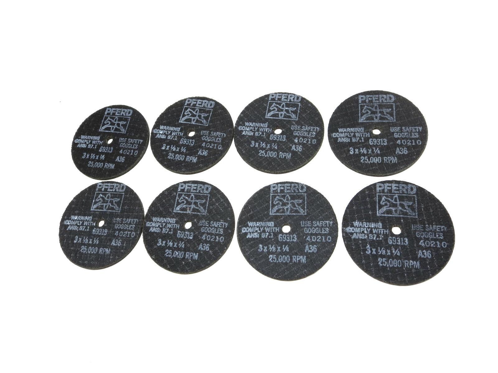 Lot of 8 PCS PFERD Germany Cut Off Wheels 69313 3" X 1/8" X 1/4" 36 Grit 