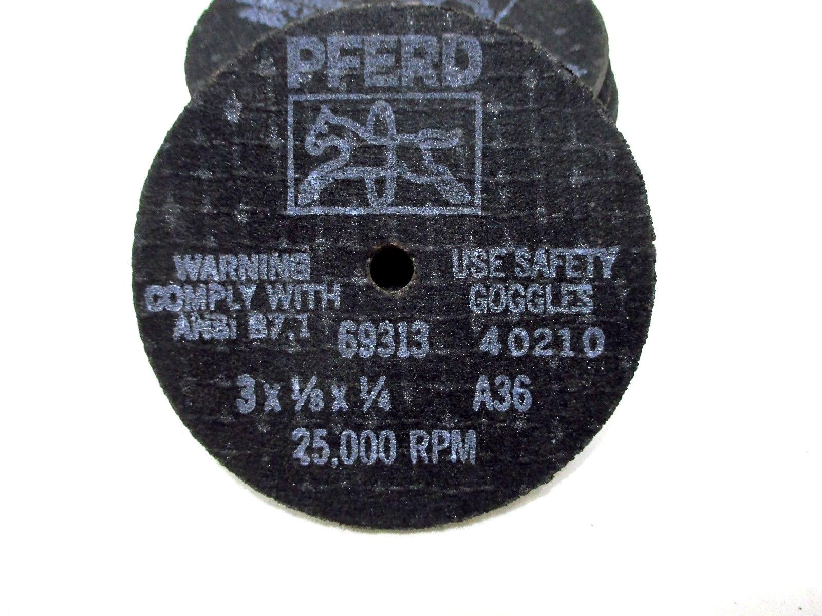 Lot of 8 PCS PFERD Germany Cut Off Wheels 69313 3" X 1/8" X 1/4" 36 Grit 