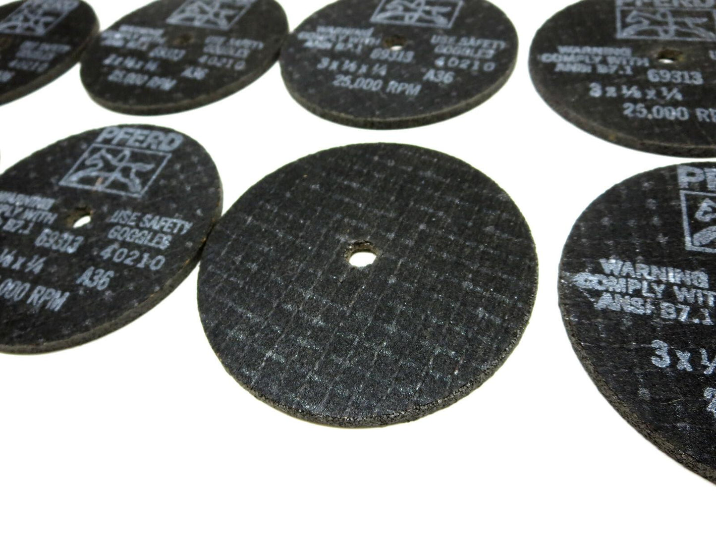 Lot of 8 PCS PFERD Germany Cut Off Wheels 69313 3" X 1/8" X 1/4" 36 Grit 