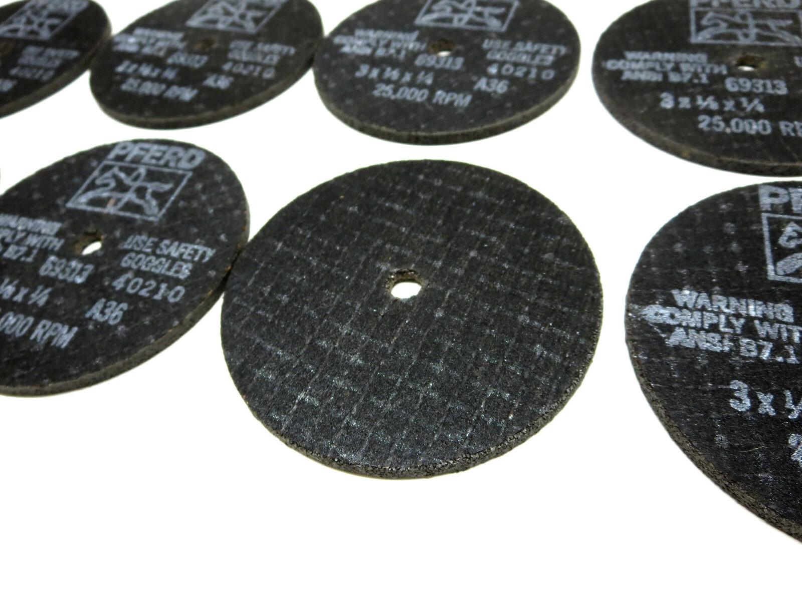 Lot of 8 PCS PFERD Germany Cut Off Wheels 69313 3" X 1/8" X 1/4" 36 Grit 