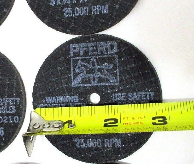 Lot of 8 PCS PFERD Germany Cut Off Wheels 69313 3" X 1/8" X 1/4" 36 Grit 