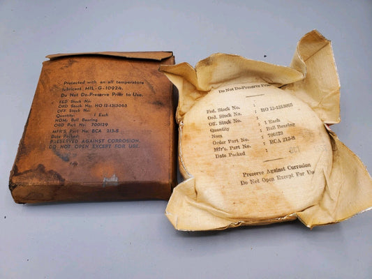 BCA 213 S Ball Bearing 10/1952 MIL Spec Hermetically Sealed 213S USA PN 700129