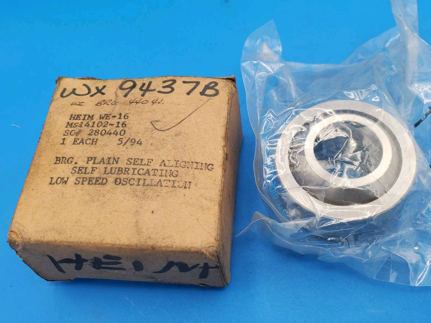 HEIM WE-16 MS14102-16 Bearing Plain Self Aligning Self Lube Wide Chamfered, USA