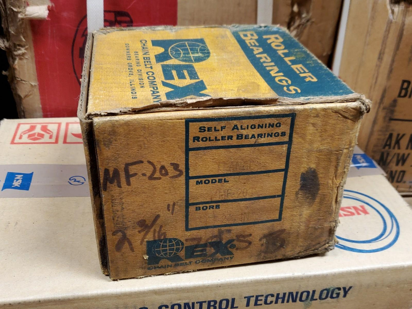 REX 2-3/16" Flange Roller Bearing MF-203 / MF-9203 USA