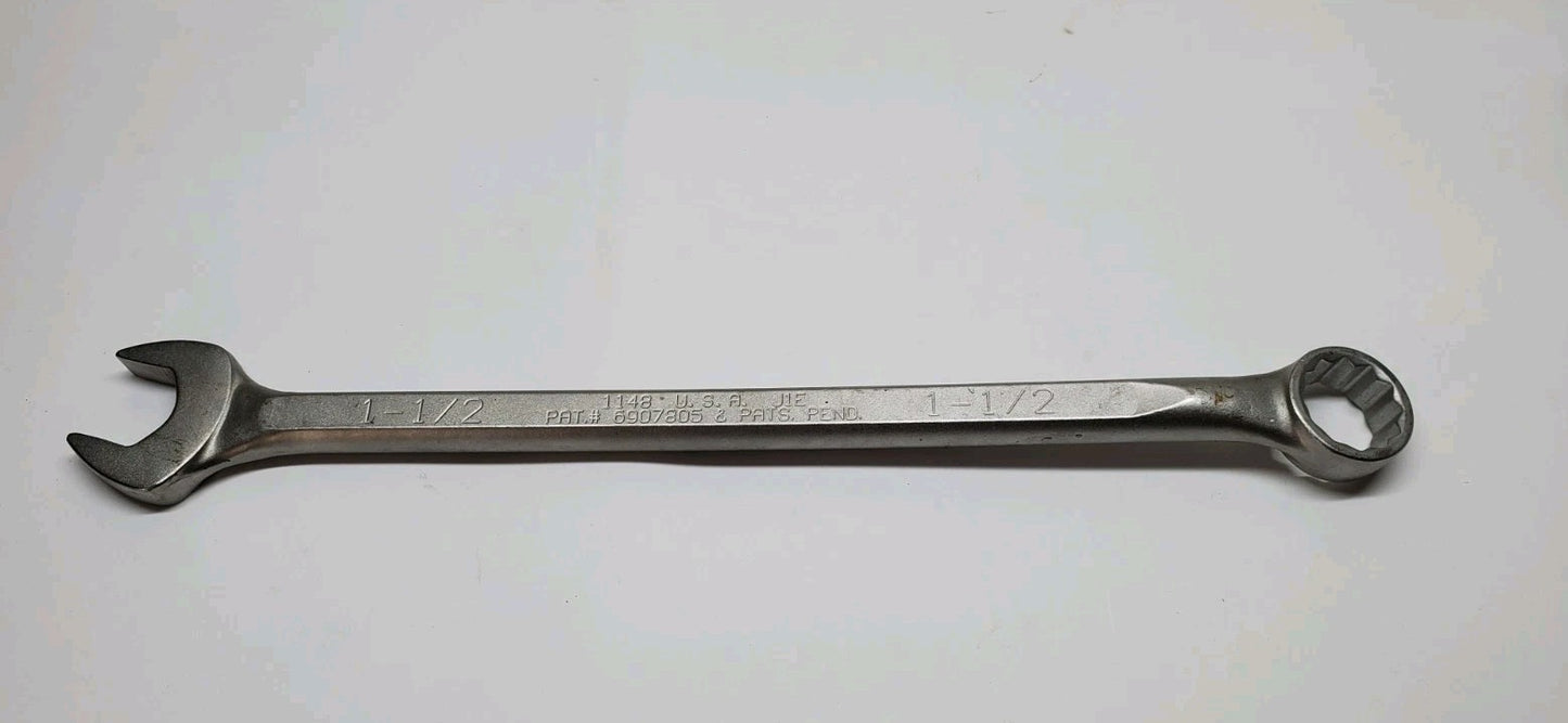 NOS Wright Tool 1148 WrightGrip 2.0 1-1/2" Combination Wrench 12 Pt. Satin USA