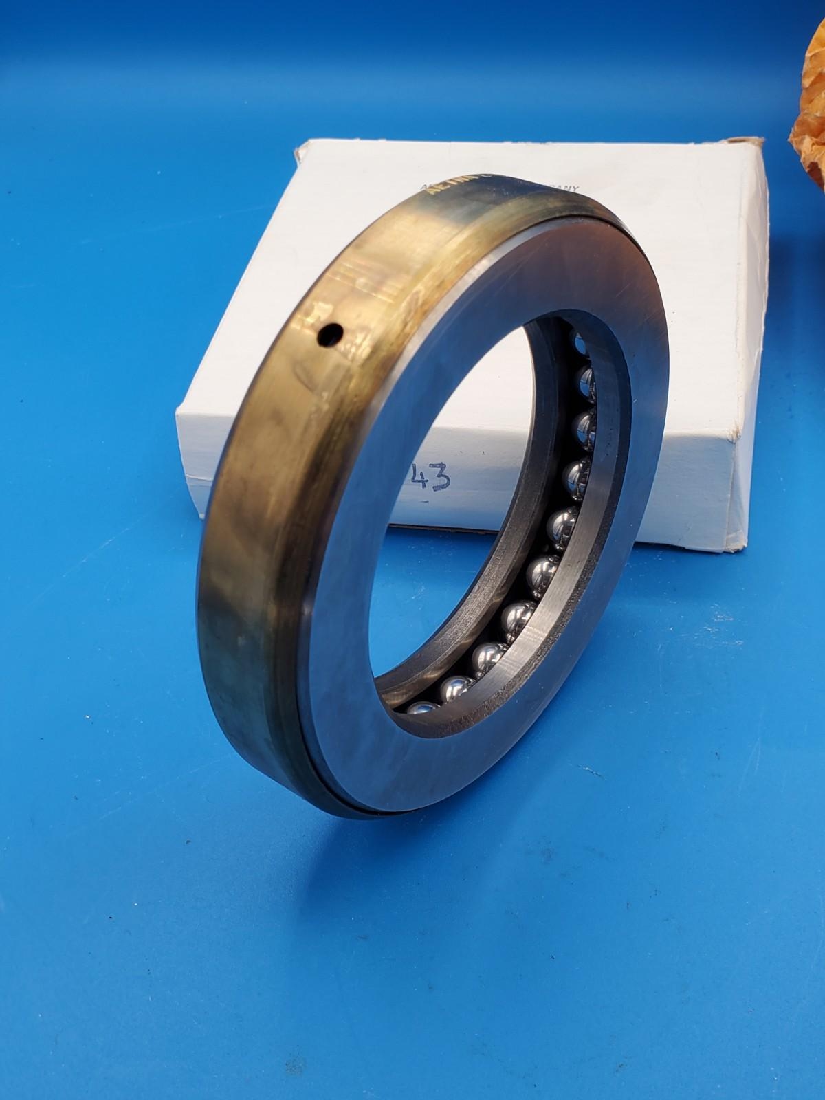Aetna E-43 Thrust Ball Bearing E43 4.9688" OD x 3.25" ID x 1" W Made in USA