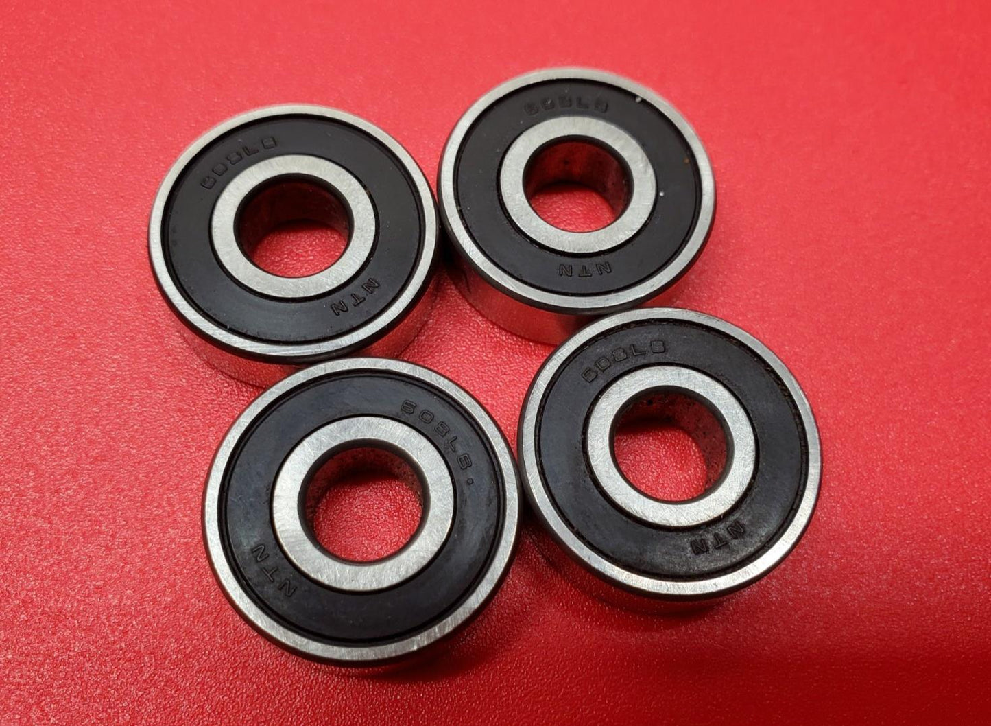 LOT OF 4 PCS NTN 608LLB Radial Ball Bearing, Both Sides Sealed