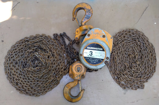 Harrington CF030-20 3-Ton Chain Hoist 20 ft Lift / 20 ft pull 