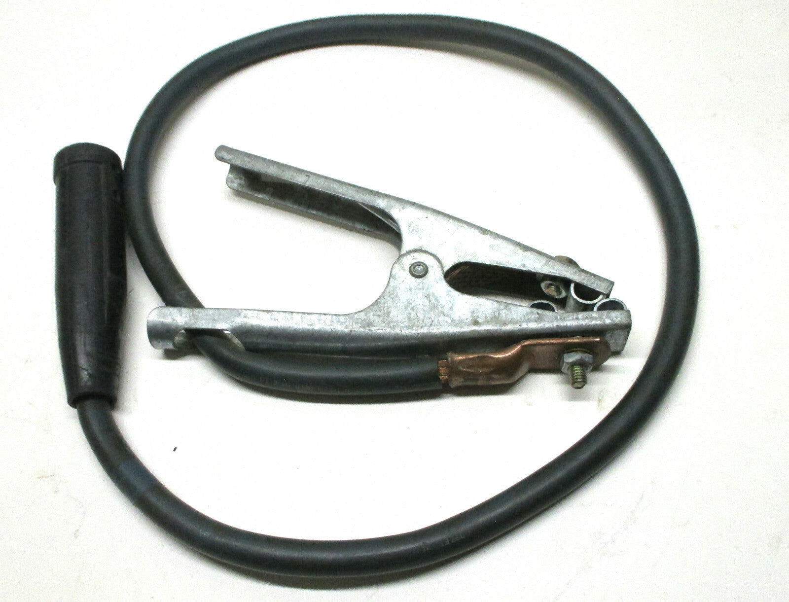 Techniweld Welding Ground Cable 300 Amp 4 ft 2/0 Assebly F Connector & Clamp USA