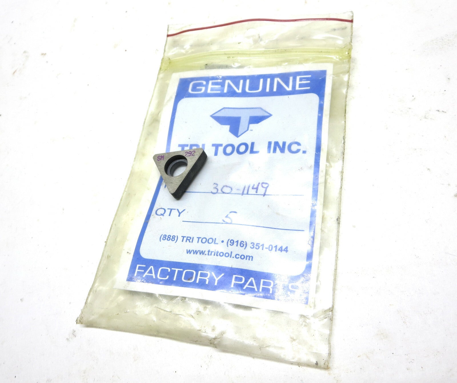1 ea. TRI TOOL 30-1149 Triangular Insert p/n SM-292 – 3