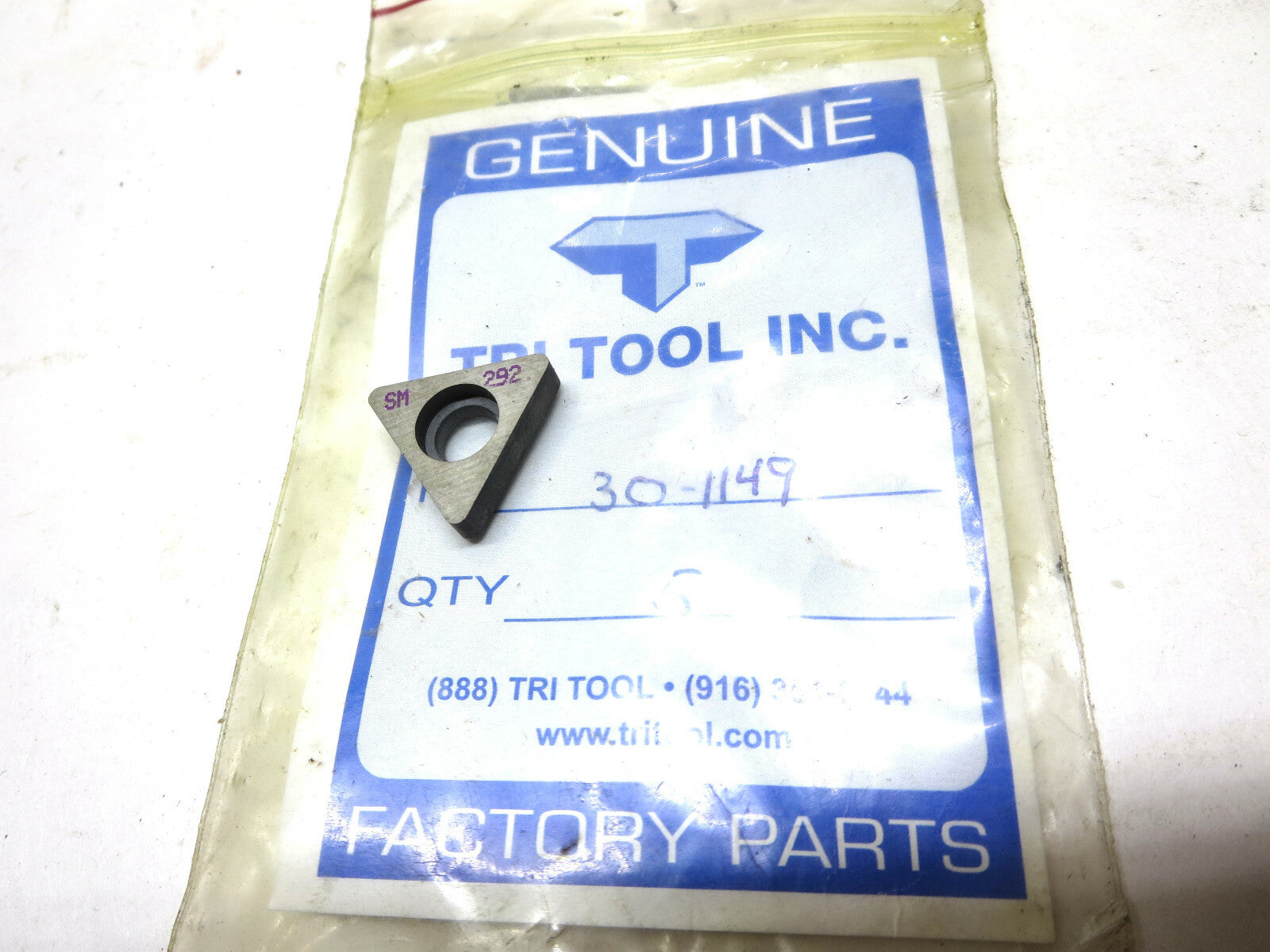 1 ea. TRI TOOL 30-1149 Triangular Insert p/n SM-292 – 4