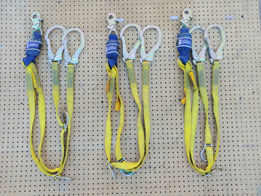 1 EA. 2018 DBI-SALA FORCE 2 Shock Absorber Dual Web Lanyard 1246129 Rebar Hooks