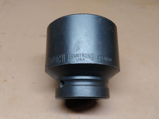 Armstrong 60 mm Impact Socket 49-060 1 in Drive 6 Point Standard Made in USA