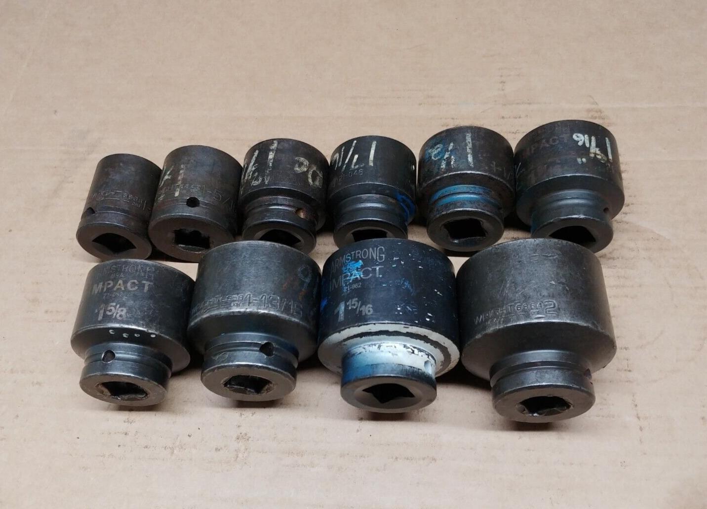 Armstrong & Wright Domestic 3/4 in Drive Impact Socket Set of 10 pcs USA