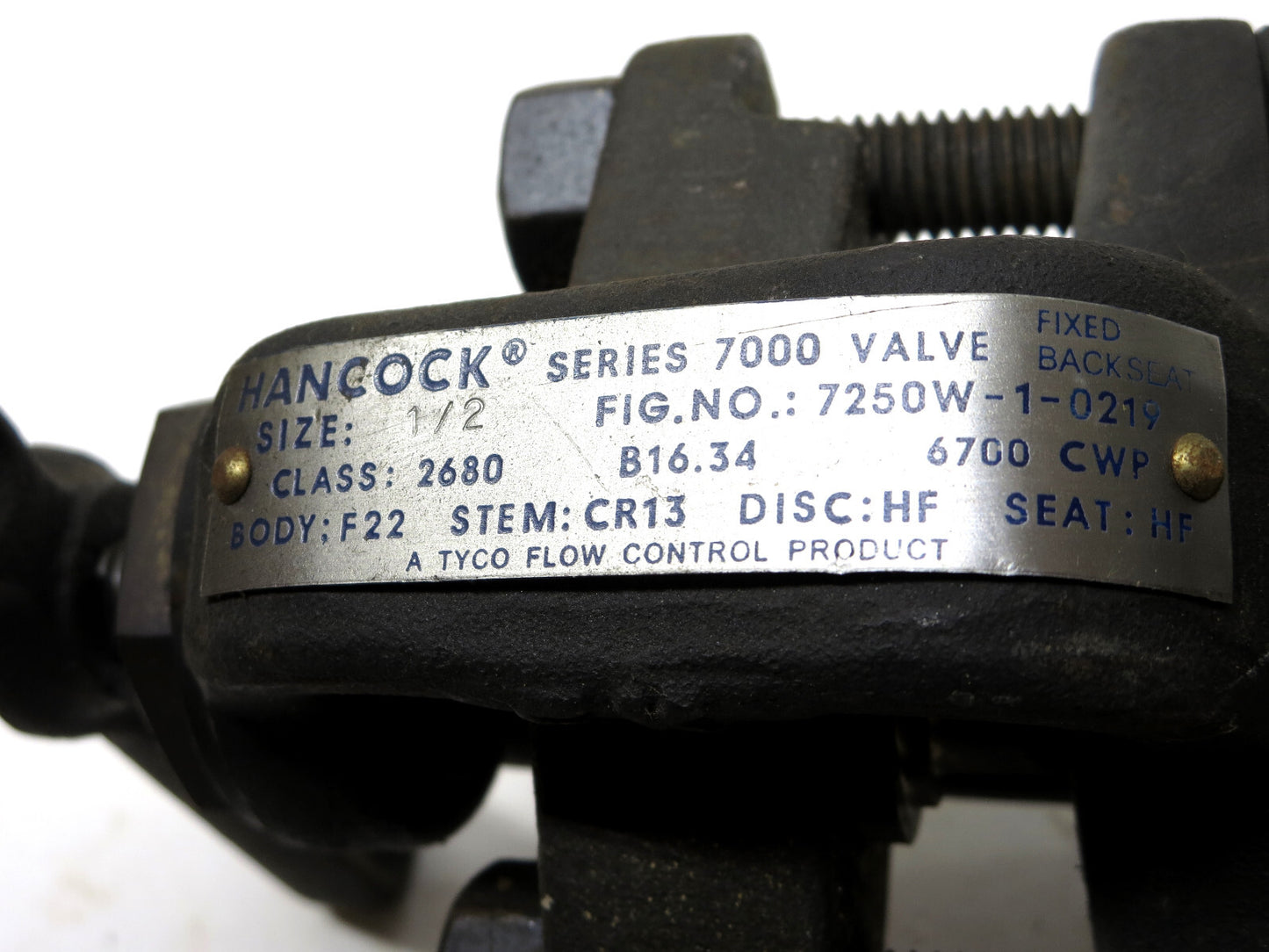 Tyco Hancock 1/2 in. Valve 7250W-1-0219 Class 2680 SERIES 7000 B16.34