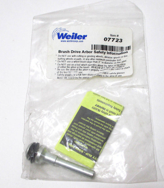 Weiler 07723 Die Grinder / Drill Brush Drive Arbor w / 1/4" A.H. 1/4" Stem