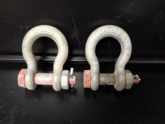 LOT OF 2 EA. Crosby 5/8 Bolt Type Anchor Shackles 3-1/4 ton G-2130 USA 1019490
