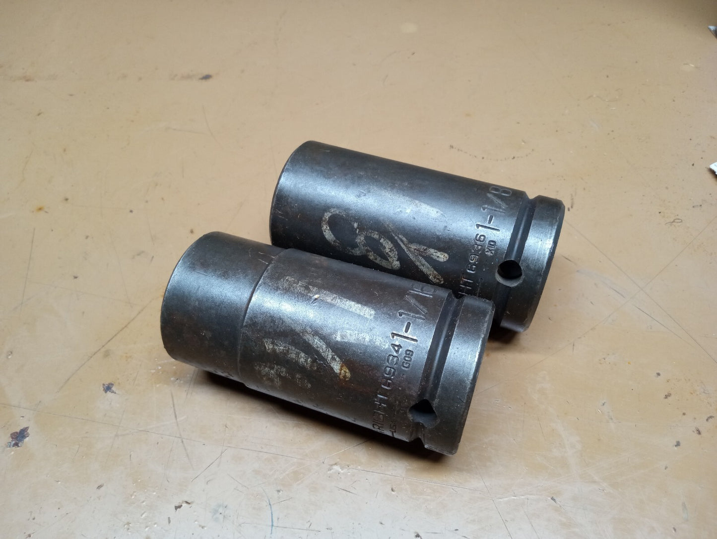 Lot of 2 Wright Deep Impact Sockets  1-1/16 & 1-1/8 in. 3/4 Drive 6934 6936 USA