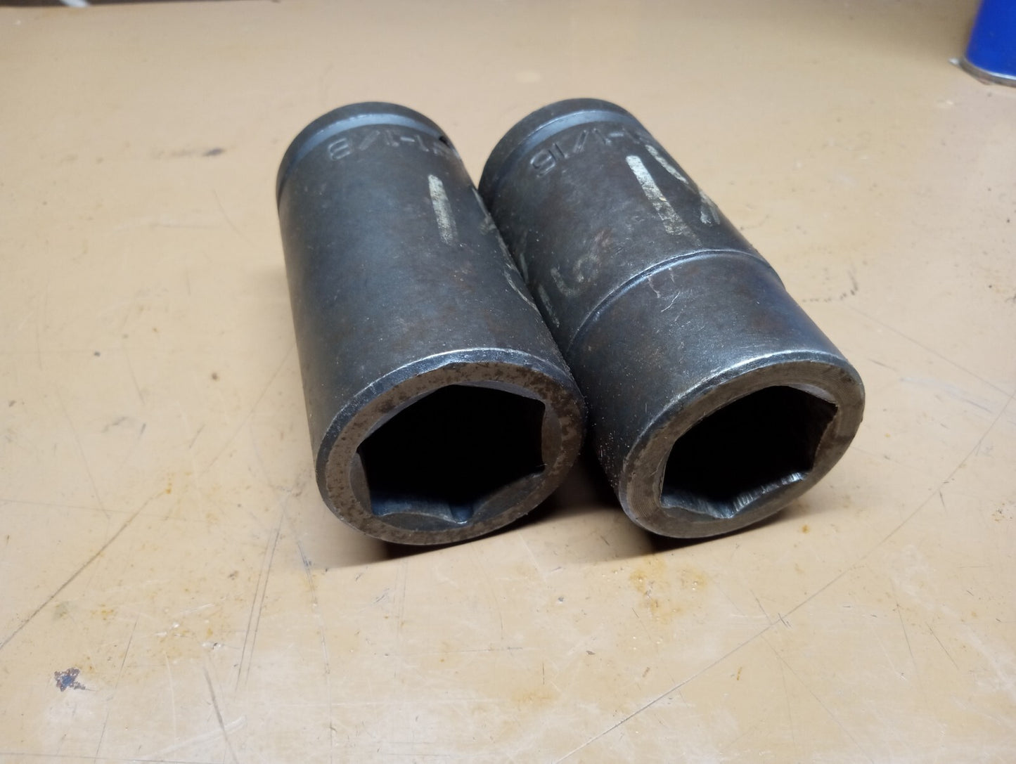 Lot of 2 Wright Deep Impact Sockets  1-1/16 & 1-1/8 in. 3/4 Drive 6934 6936 USA