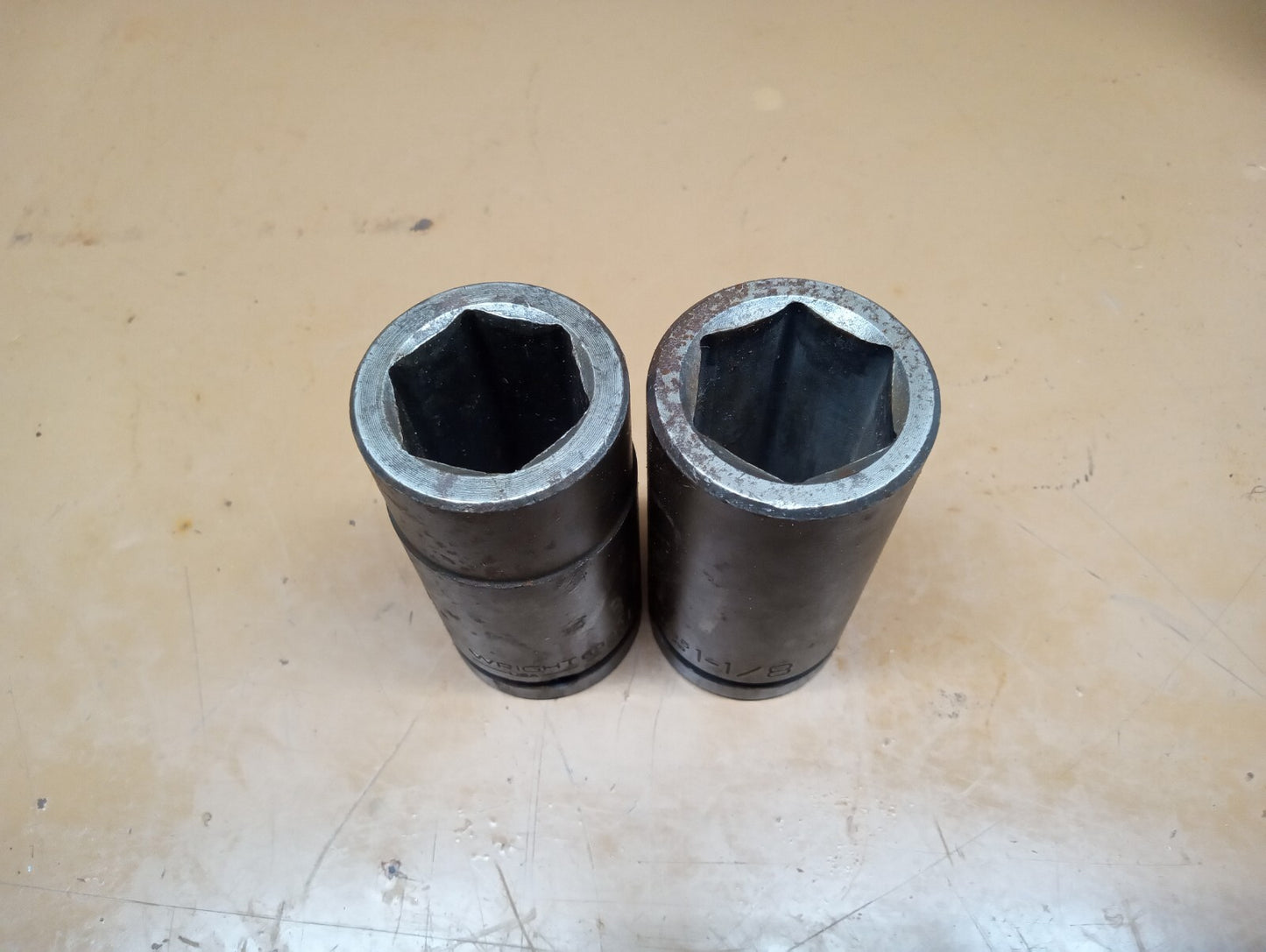 Lot of 2 Wright Deep Impact Sockets  1-1/16 & 1-1/8 in. 3/4 Drive 6934 6936 USA