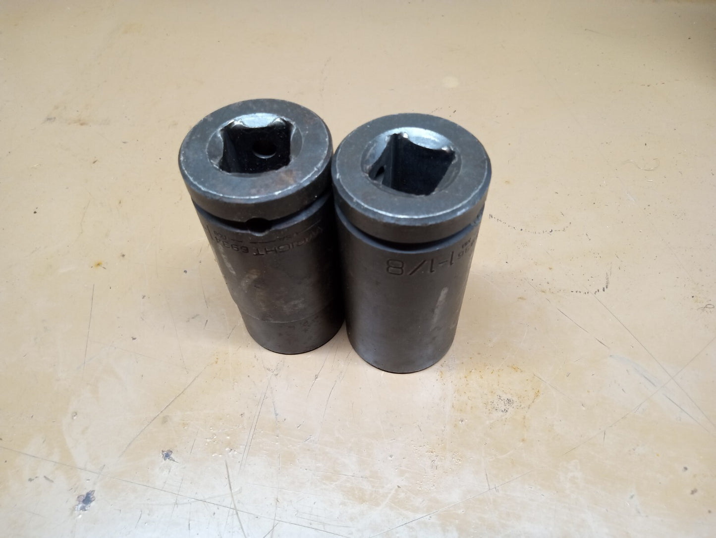 Lot of 2 Wright Deep Impact Sockets  1-1/16 & 1-1/8 in. 3/4 Drive 6934 6936 USA