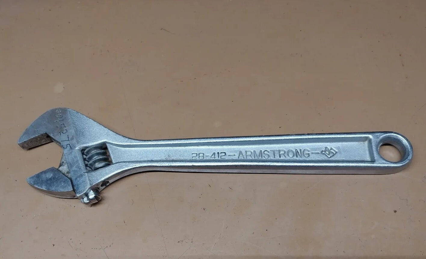 Armstrong Adjustable Wrench 12 in. Model 28-412 VG Condition MADE IN USA