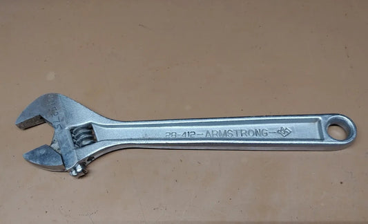 Armstrong Adjustable Wrench 12 in. Model 28-412 VG Condition MADE IN USA