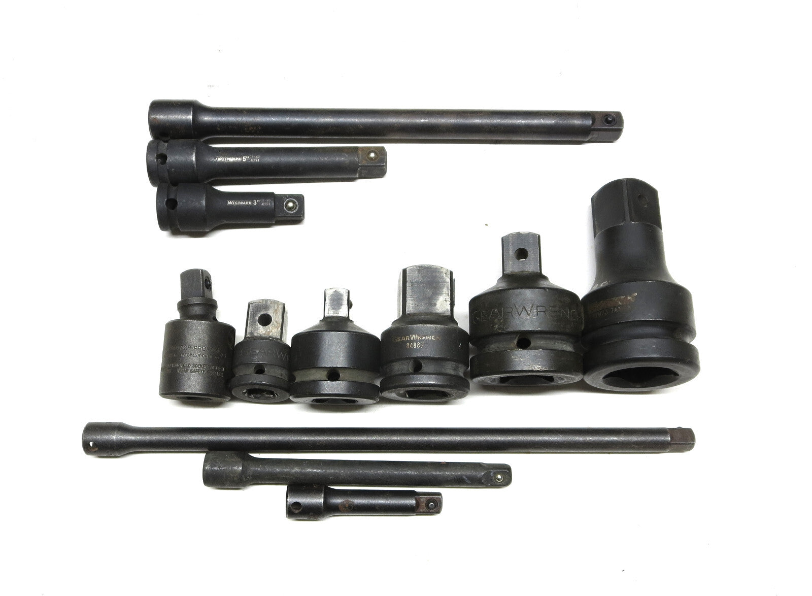 12 pc. Impact Socket Adapters & Extensions GW, Westward, Proto 3/8, 1/2, 3/4, 1"